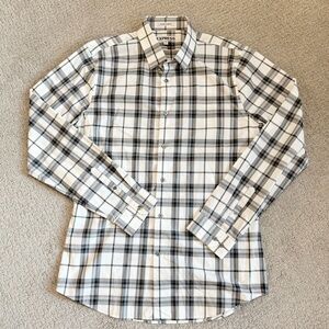 Express Black and White Checkered Casual Shirt, Men’s size L (slim fit).